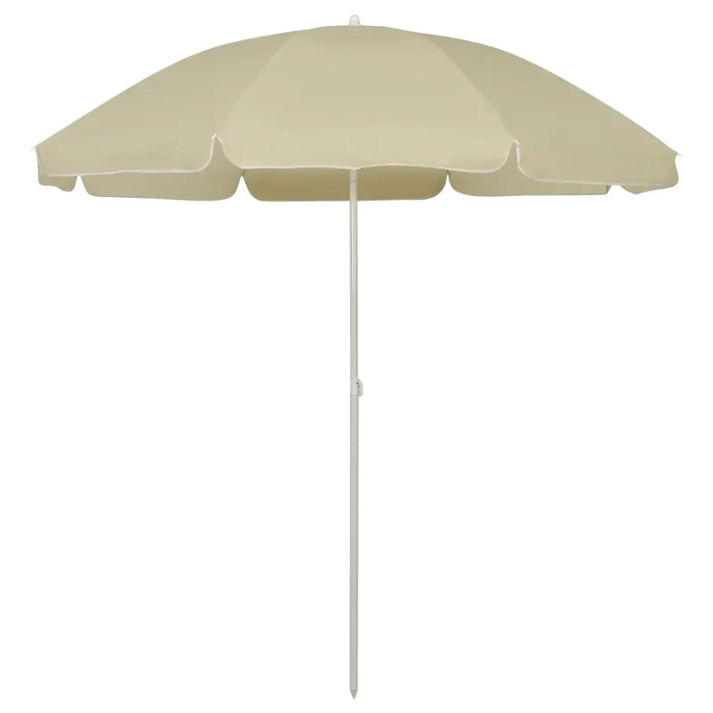 Parasol de plage inclinable anti-UV 240 x 240 cm style Hawaï en polyester blanc 02_0046510