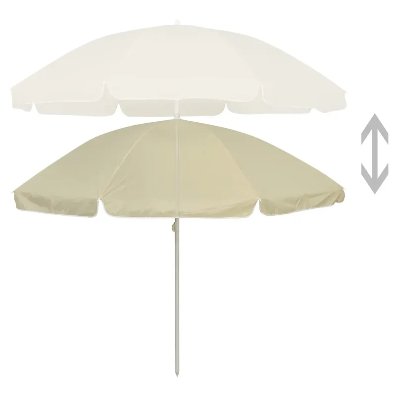 Parasol de plage inclinable anti-UV 240 x 240 cm style Hawaï en polyester blanc 02_0046510