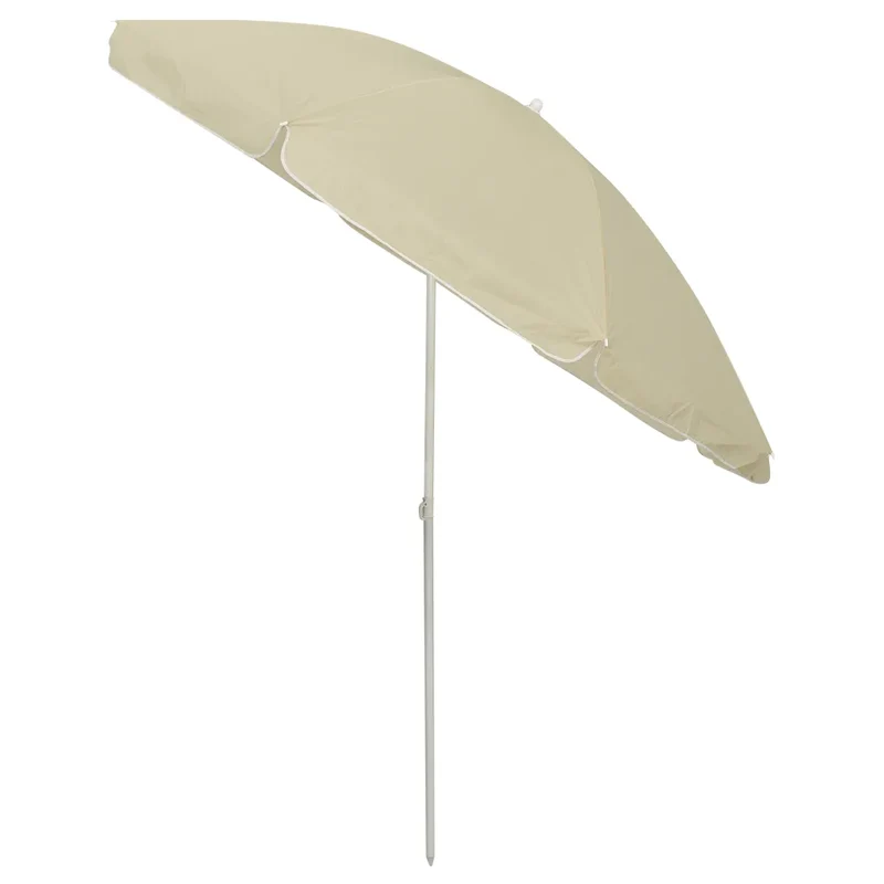 Parasol de plage inclinable anti-UV 240 x 240 cm style Hawaï en polyester blanc 02_0046510