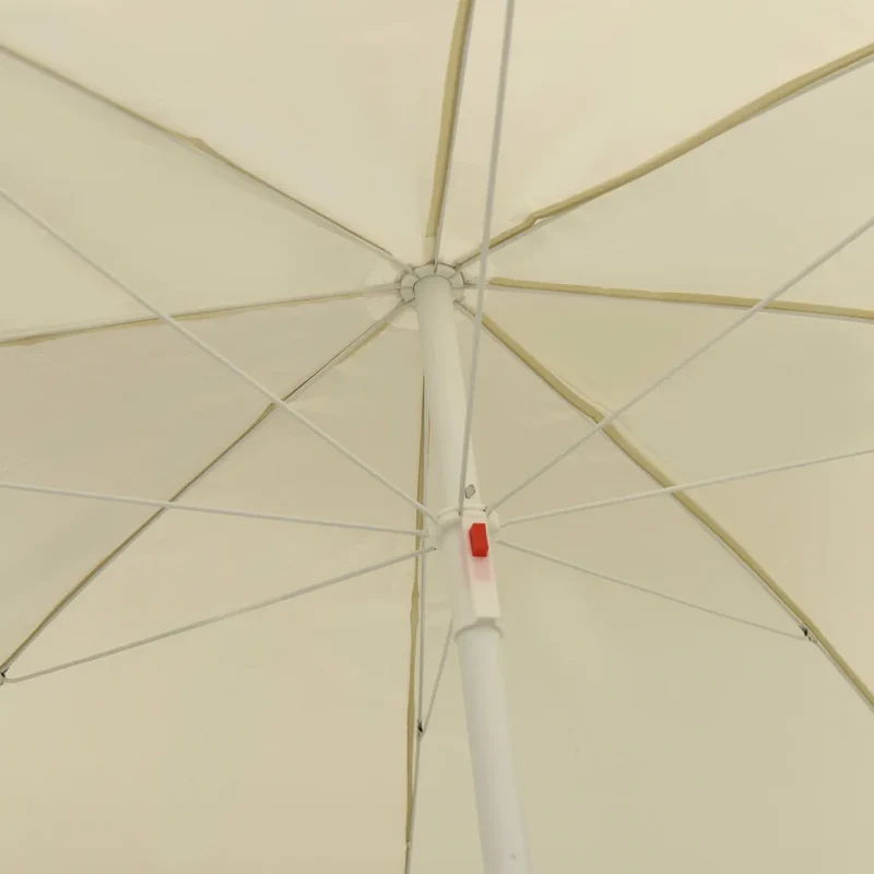 Parasol de plage inclinable anti-UV 240 x 240 cm style Hawaï en polyester blanc 02_0046510