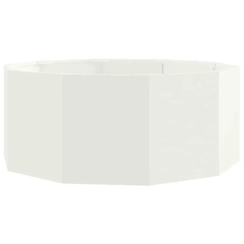 Jardinière ronde design moderne extérieur 90 x 90 x 35 cm avec entretien minimal en acier blanc 02_0052972