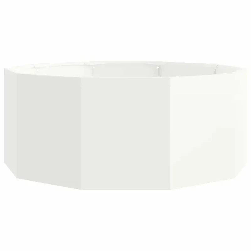 Jardinière ronde design moderne extérieur 90 x 90 x 35 cm avec entretien minimal en acier blanc 02_0052972