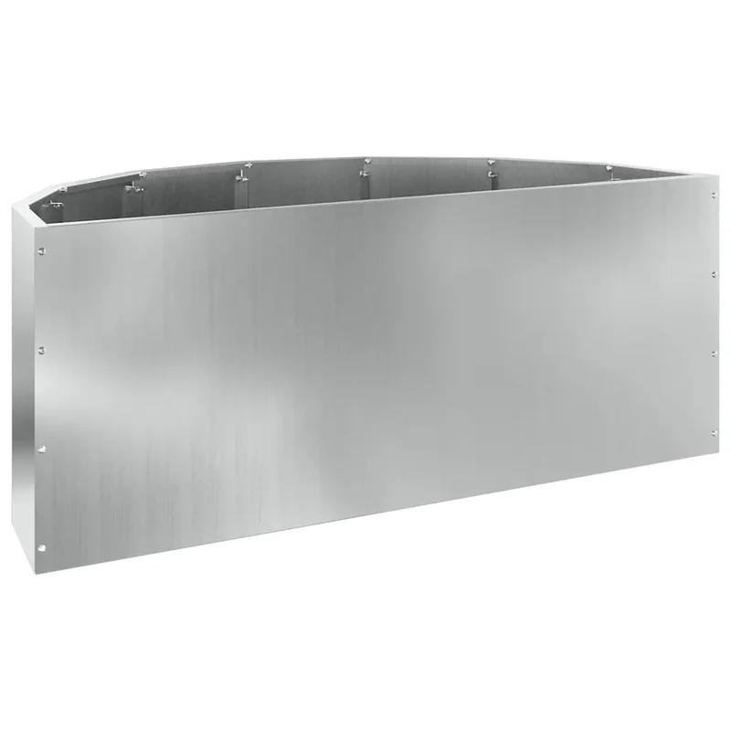 Jardinière demi-ronde moderne extérieure 90 x 45 x 35 cm design esthétique en acier galvanisé argent 02_0052934
