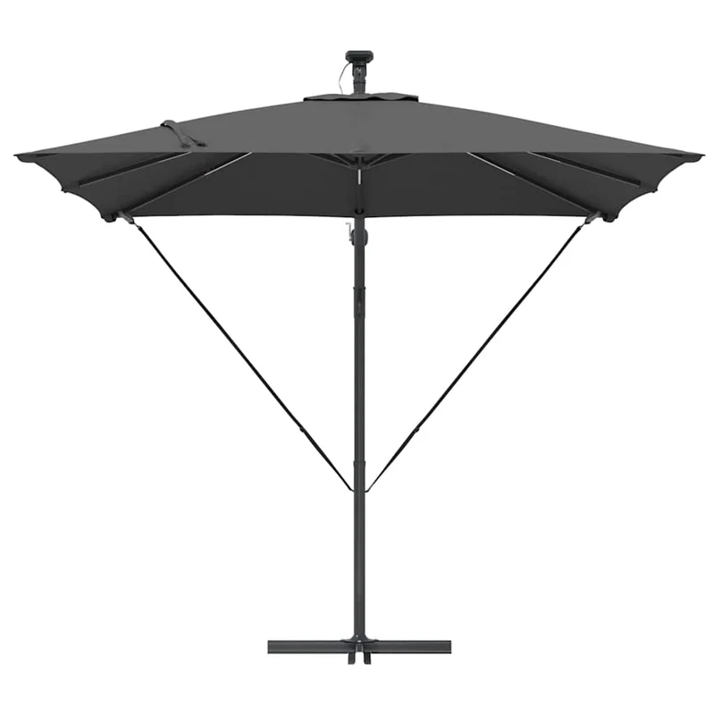 Parasol déporté inclinable moderne jardin 249 x 249 x 250 cm en acier anthracite 02_0058773