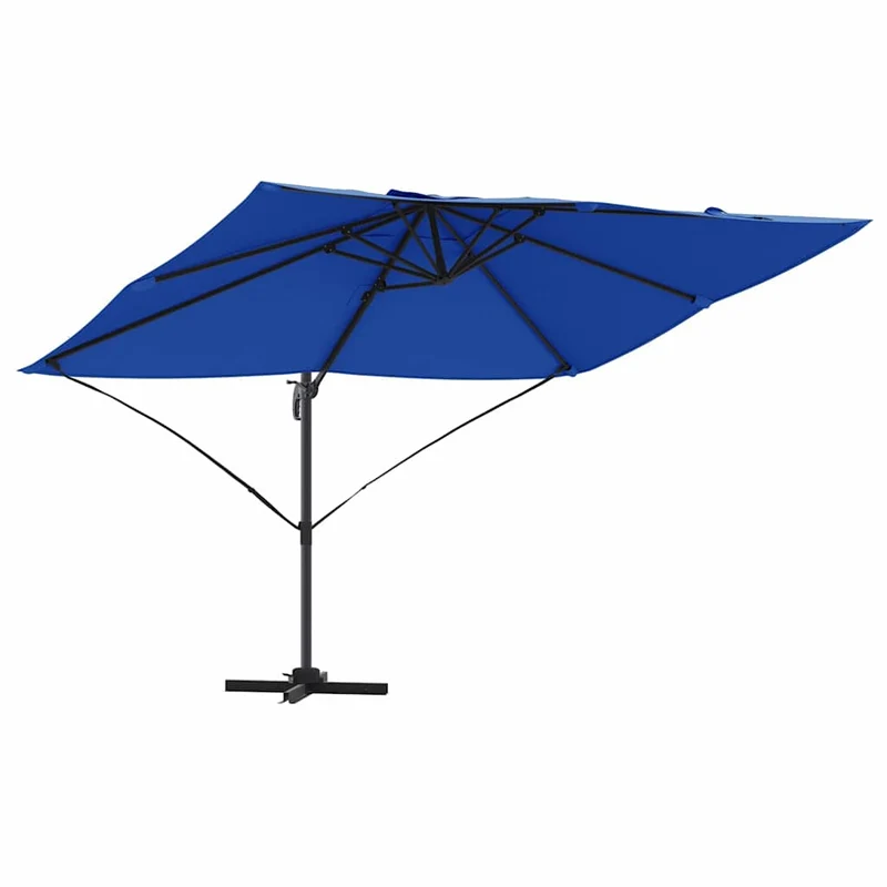 Parasol cantilever contemporain inclinable design moderne terrasse jardin 351 x 250 x 260 cm en polyester azur 02_0058720