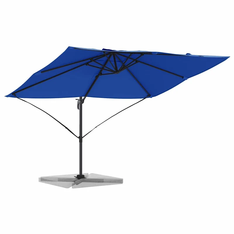 Parasol cantilever contemporain inclinable design moderne terrasse jardin 351 x 250 x 260 cm en polyester azur 02_0058720