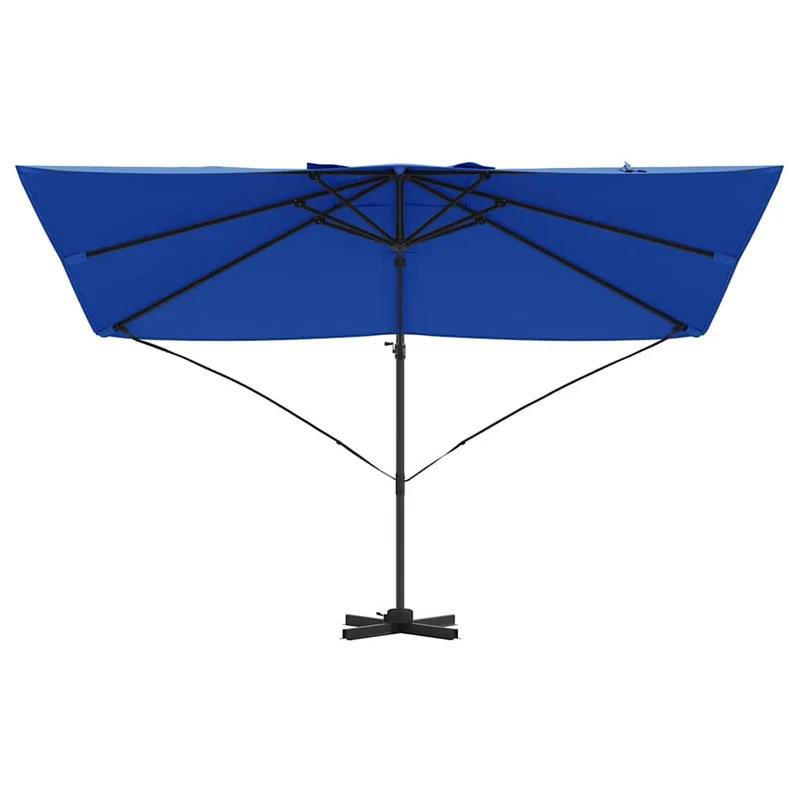 Parasol cantilever contemporain inclinable design moderne terrasse jardin 351 x 250 x 260 cm en polyester azur 02_0058720