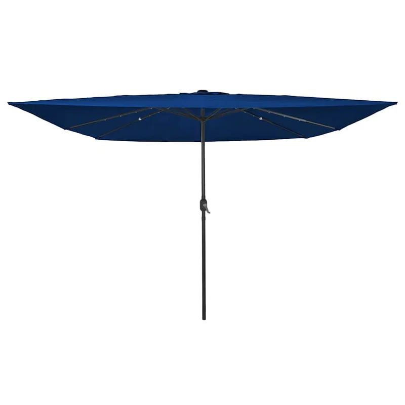 Parasol de jardin pliable moderne 295 x 295 x 245 cm avec lumières LED ambiance cosy en polyester azur 02_0058810