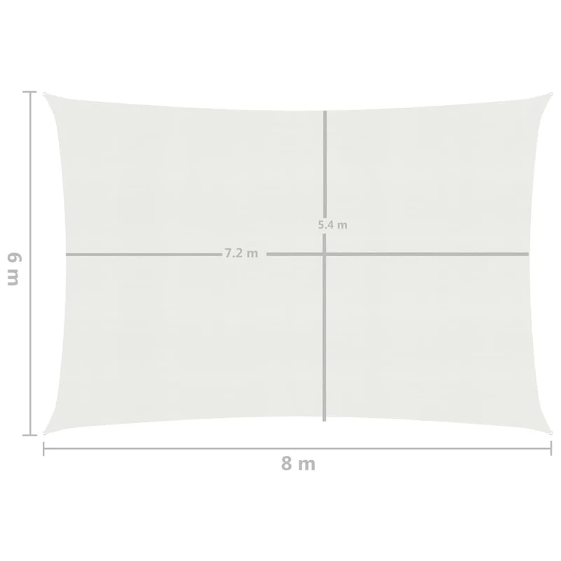 Voile d'ombrage 160 g/m² PEHD 6 x 8 m blanc 02_0009044