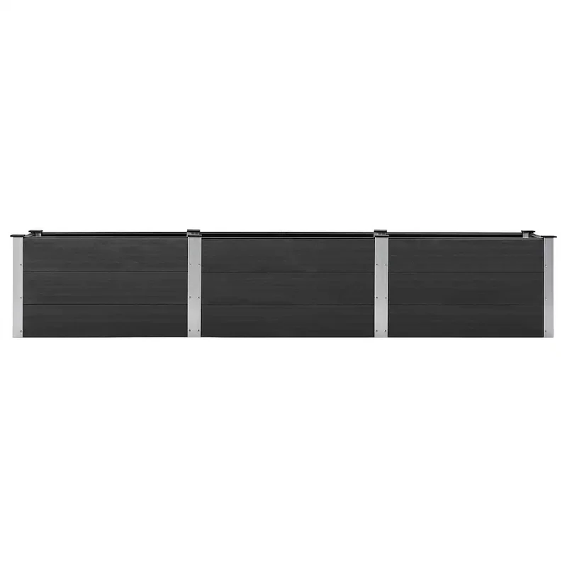 Lot de 1 plate-forme surélevée de jardin 300 x 50 x 54 cm résistante aux intempéries design moderne en WPC gris 02_0046555