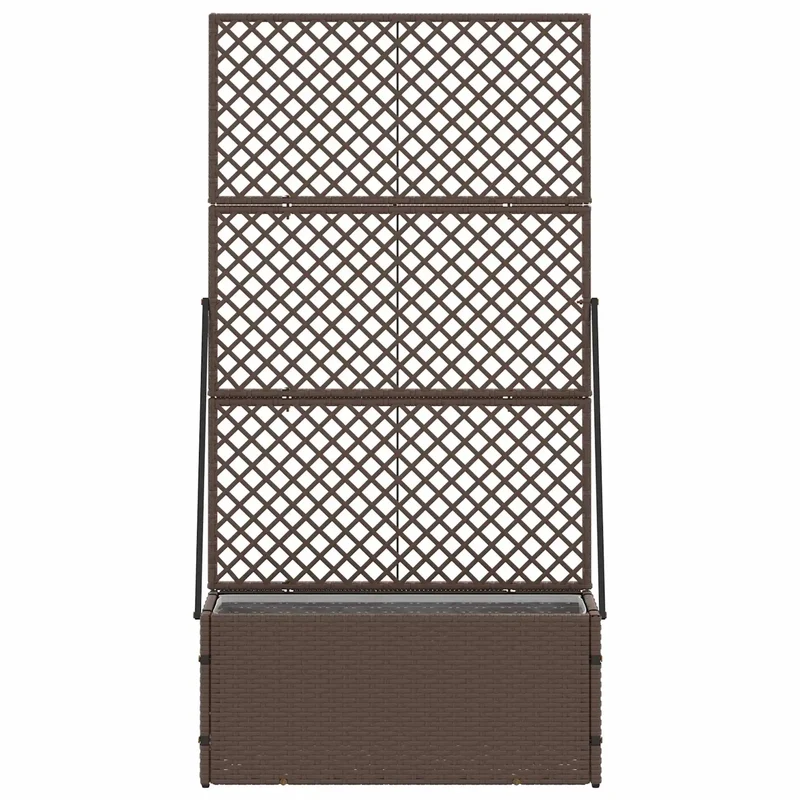 Cache-pot de jardin rectangulaire moderne pour terrasse 70 x 30 x 135 cm en métal marron 02_0047454