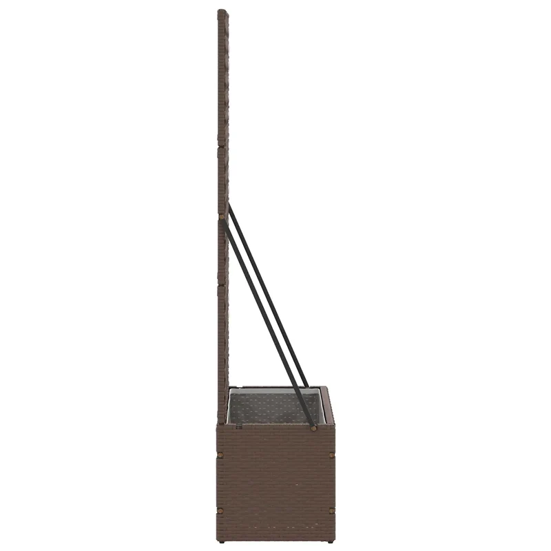 Cache-pot de jardin rectangulaire moderne pour terrasse 70 x 30 x 135 cm en métal marron 02_0047454