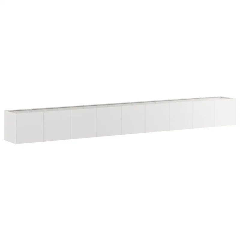 Jardinière moderne 360 x 40 x 40 cm matériau durable jardin balcon finition élégante en acier inoxydable 02_0051489