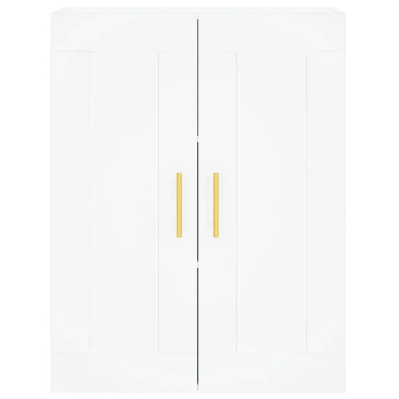 Lot de 2 armoires murales blanches 69,5 x 34 x 90 cm avec grand espace de rangement design contemporain en bois blanc 02_0055465
