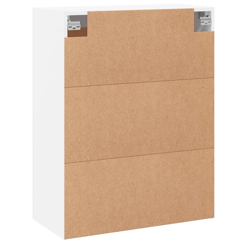 Lot de 2 armoires murales blanches 69,5 x 34 x 90 cm avec grand espace de rangement design contemporain en bois blanc 02_0055465