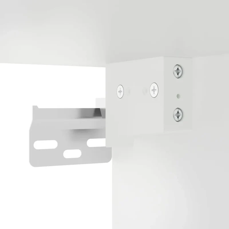 Lot de 2 armoires murales blanches 69,5 x 34 x 90 cm avec grand espace de rangement design contemporain en bois blanc 02_0055465