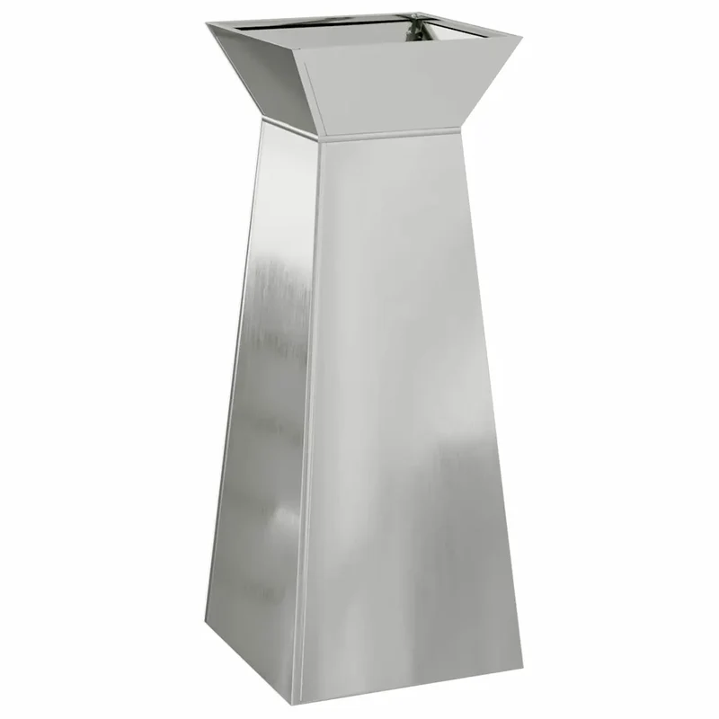 Jardinière à pilier moderne durable extérieur 40 x 40 x 100 cm en matériau argent 02_0052420