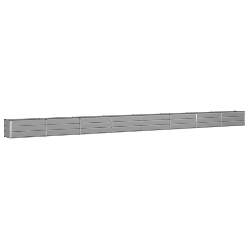 Lot de 1 jardinière d'extérieur moderne 770 x 50 x 45 cm design industriel en acier galvanisé gris clair 02_0059206