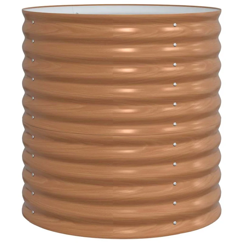 Jardin surélevé minimaliste extérieur 80 x 80 x 81 cm durable en acier marron 02_0058955