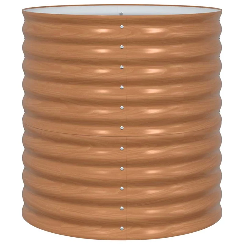 Jardin surélevé minimaliste extérieur 80 x 80 x 81 cm durable en acier marron 02_0058955