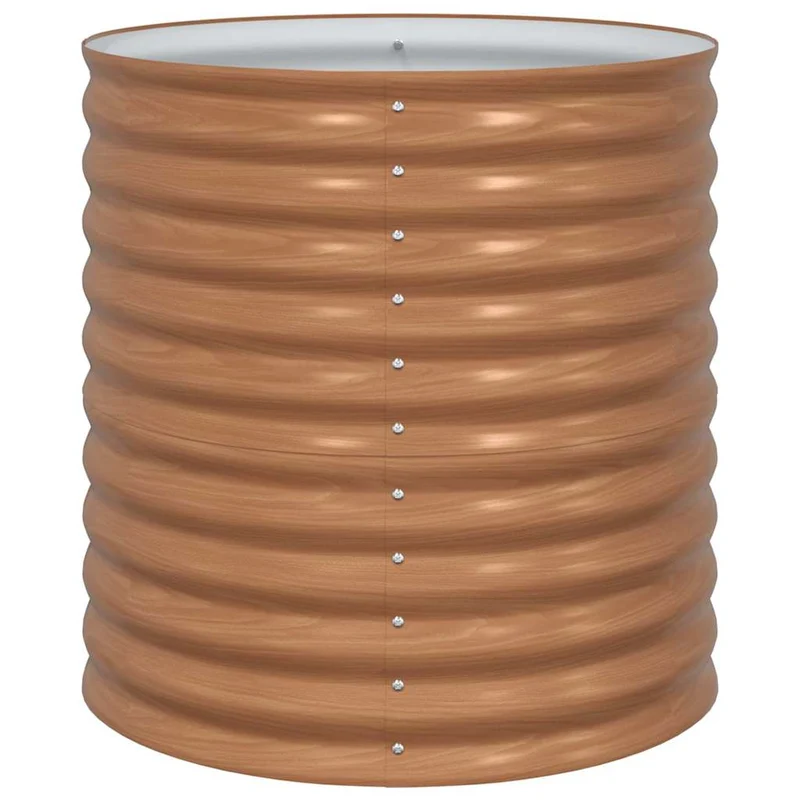 Jardin surélevé minimaliste extérieur 80 x 80 x 81 cm durable en acier marron 02_0058955
