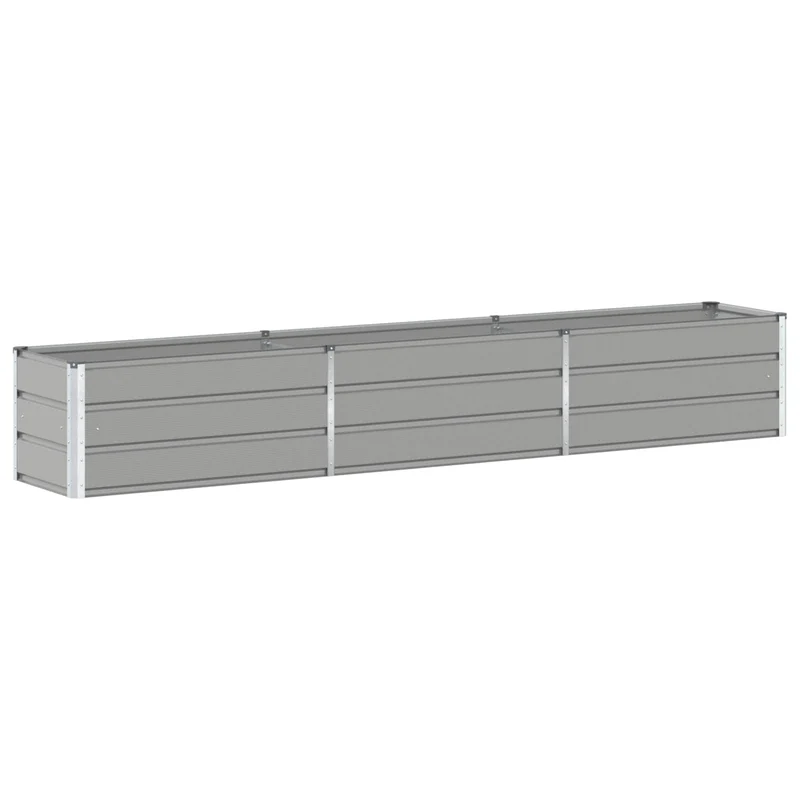 Jardinière design moderne 480 x 50 x 45 cm usage extérieur robuste ambiance industrielle en acier galvanisé gris clair 02_0059200