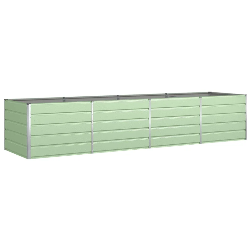 Jardinière moderne en acier galvanisé 195 x 100 x 45 cm pour un jardin esthétique et fonctionnel en acier vert pastel 02_0059291