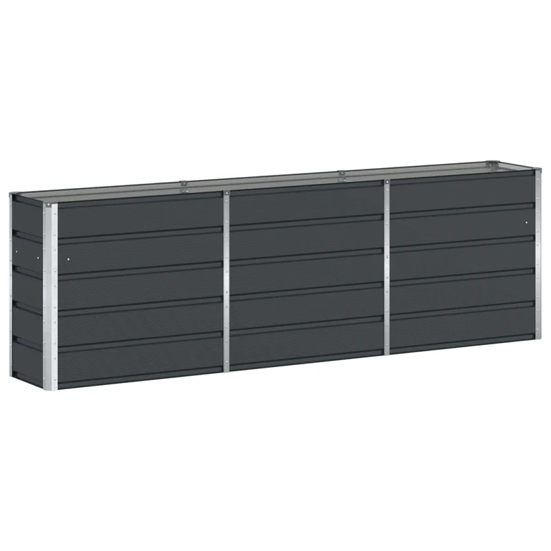 Jardinière design moderne polyvalente 160 x 40 x 75 cm en acier anthracite 02_0059222