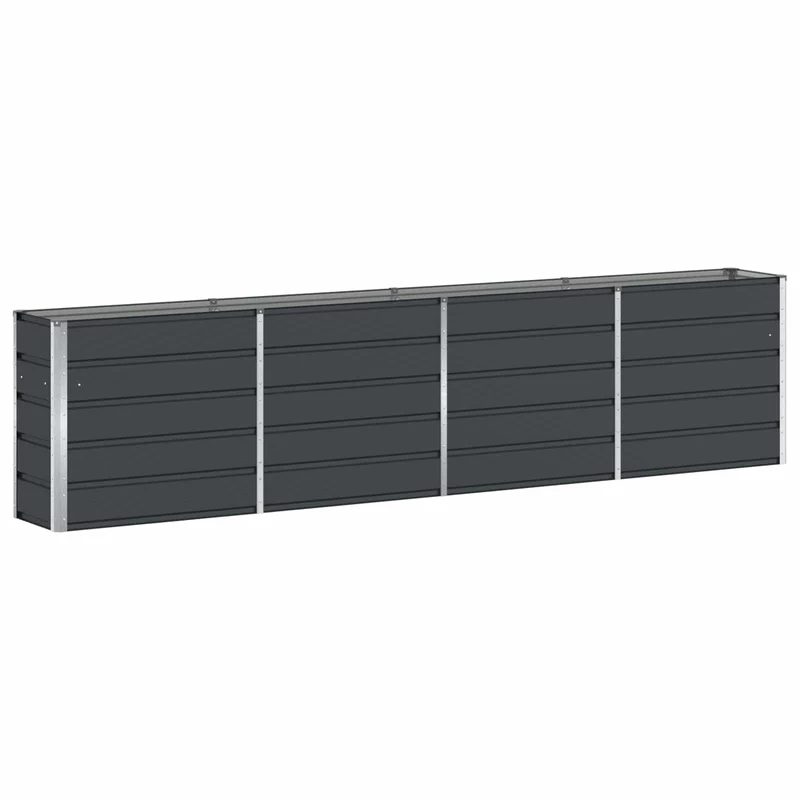 Jardinière moderne anthracite 160 x 40 x 75 cm design élégant et solide usage extérieur en acier anthracite 02_0059224