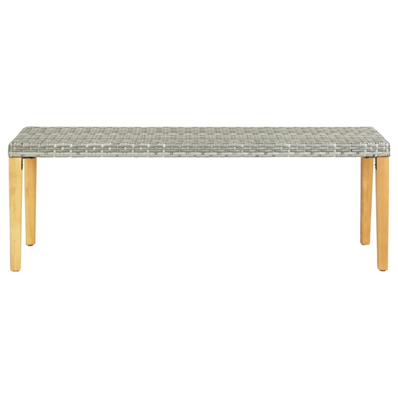 Banc de jardin meuble de patio d'extérieur terrasse 80 cm résine tressée gris 02_0011328