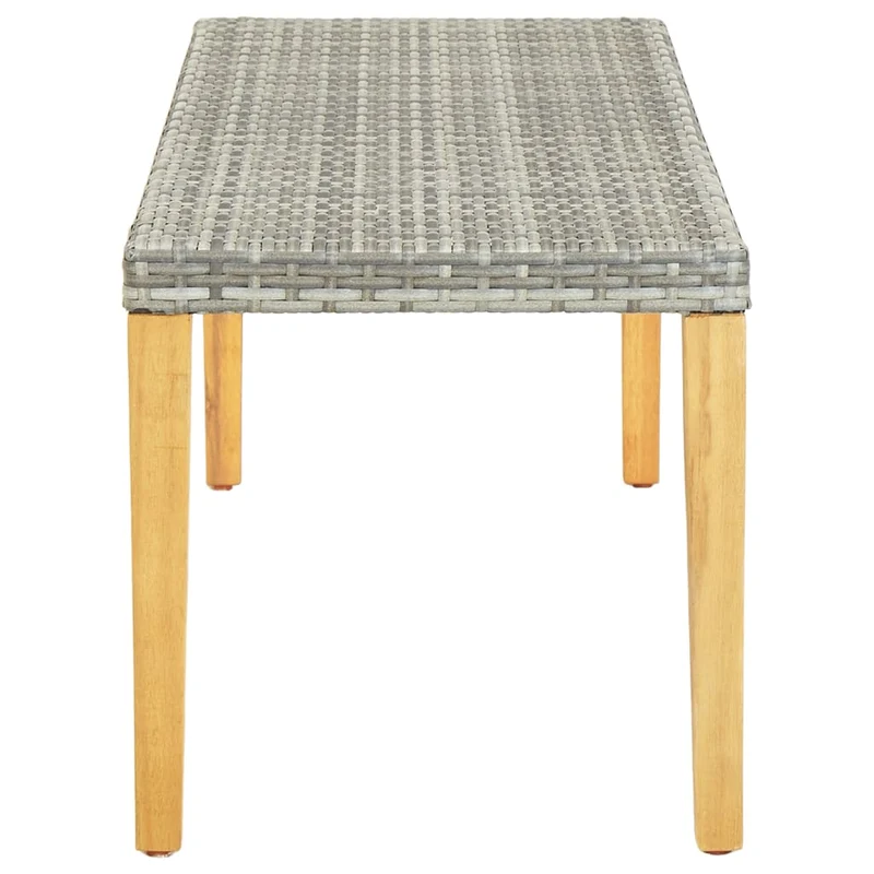 Banc de jardin meuble de patio d'extérieur terrasse 80 cm résine tressée gris 02_0011328