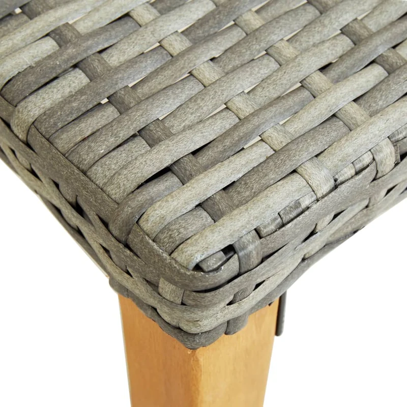 Banc de jardin meuble de patio d'extérieur terrasse 80 cm résine tressée gris 02_0011328