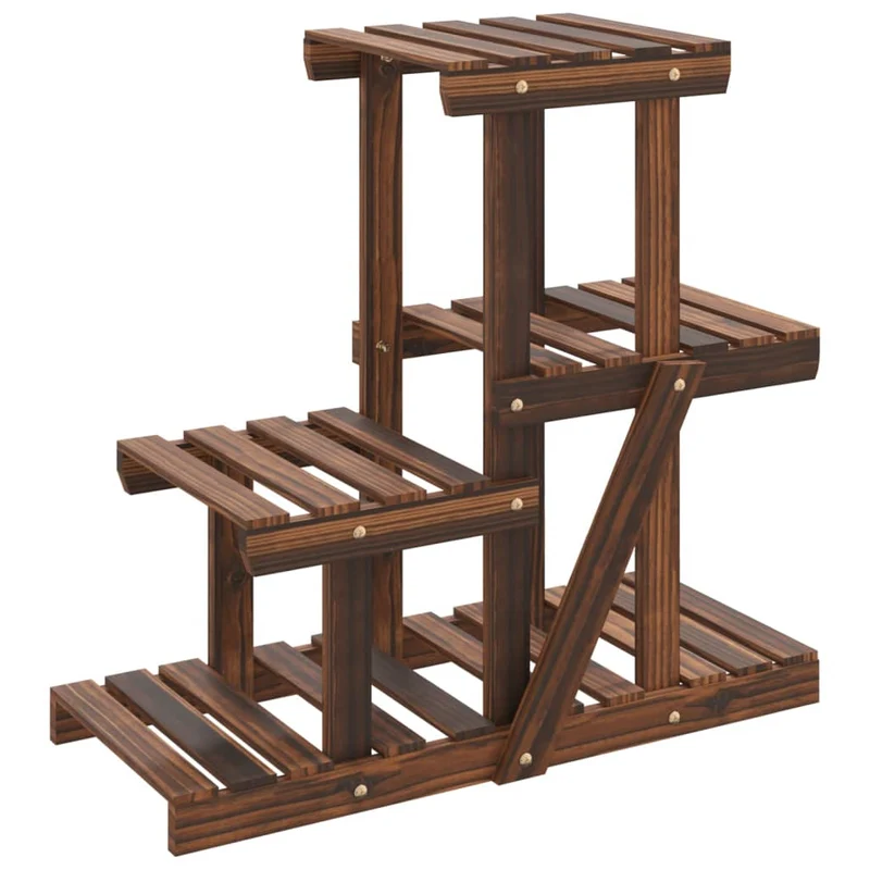 Support à fleurs meuble plante 58 x 25 x 51 cm bois massif de sapin marron 02_0045209