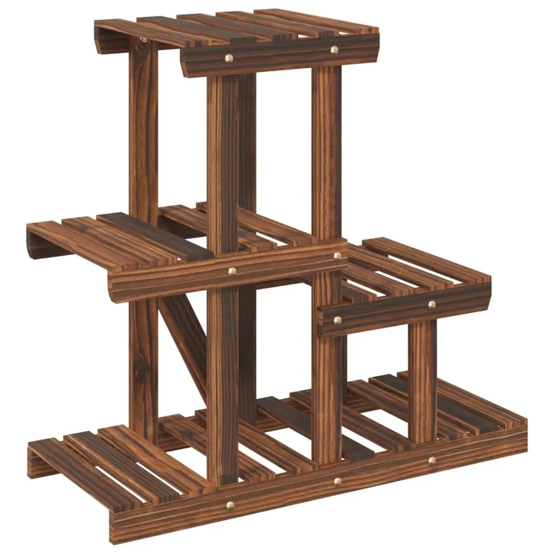 Support à fleurs meuble plante 58 x 25 x 51 cm bois massif de sapin marron 02_0045209