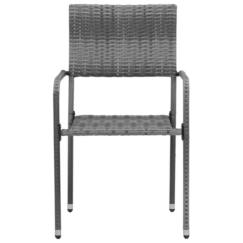 Mobilier à dîner d'extérieur 5 pièces résine tressée gris 02_0014663