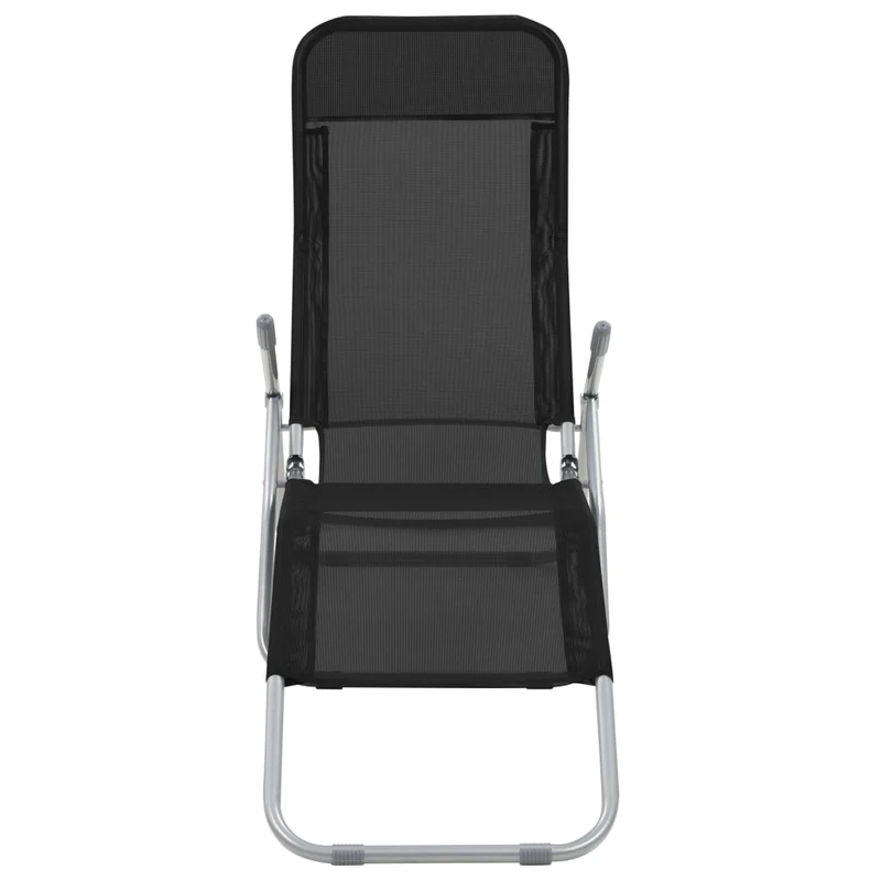 Chaises longues transat pliables 2 pices textilène noir 02_0011951