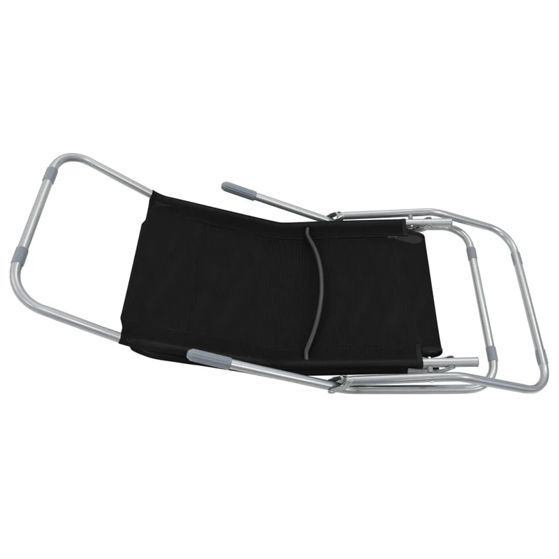 Chaises longues transat pliables 2 pices textilène noir 02_0011951