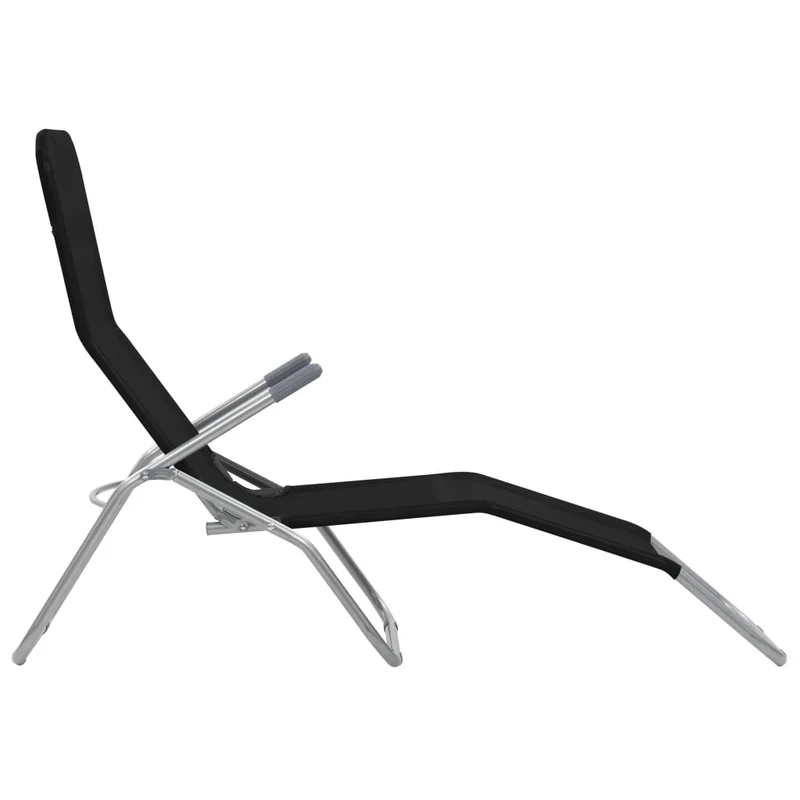 Chaises longues transat pliables 2 pices textilène noir 02_0011951
