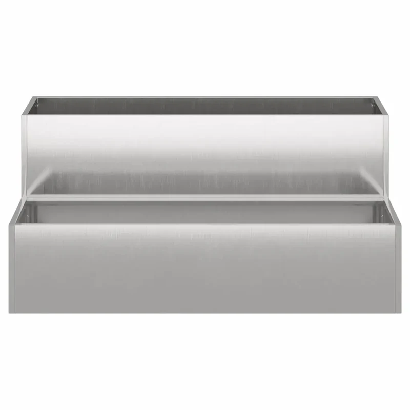 Cache-pot de jardin extérieur 100 x 60 x 45 cm durable style moderne en acier inoxydable argent 02_0052085