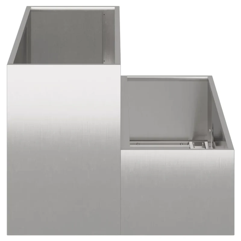 Cache-pot de jardin extérieur 100 x 60 x 45 cm durable style moderne en acier inoxydable argent 02_0052085