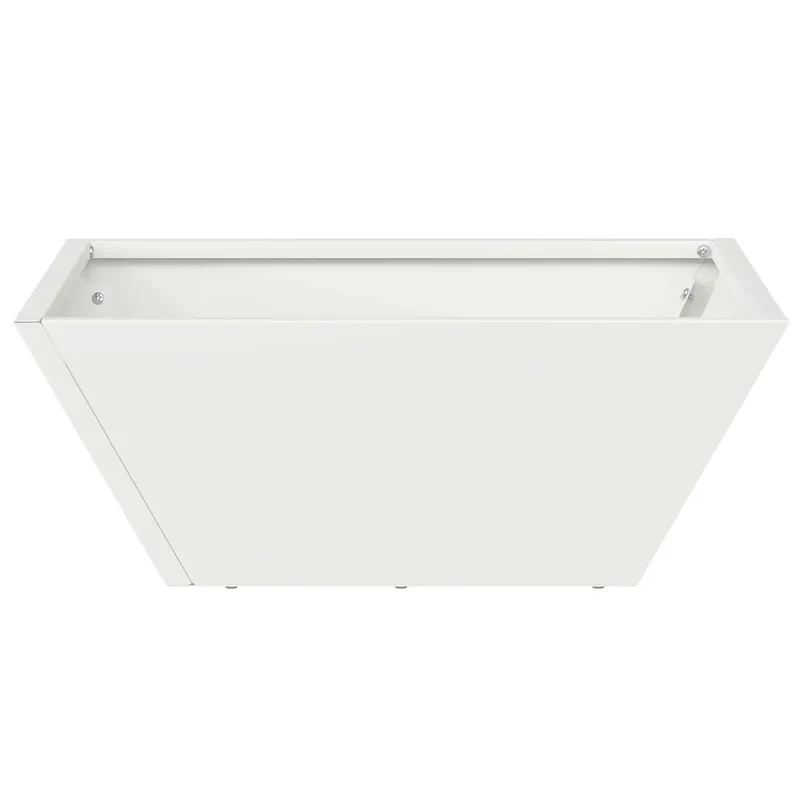 Lot de 5 cache-pots trapézoïdaux modernes jardin terrasse 40 x 40 x 15 cm en métal blanc 02_0052371