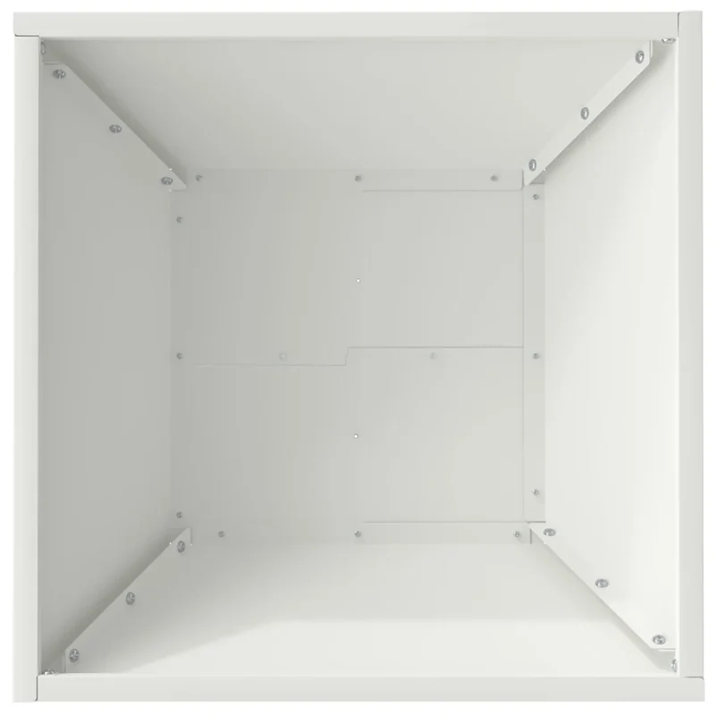Lot de 5 cache-pots trapézoïdaux modernes jardin terrasse 40 x 40 x 15 cm en métal blanc 02_0052371