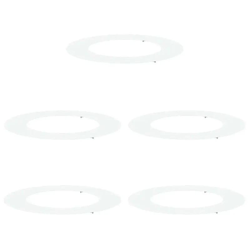 Lot de 5 anneaux d'arbre plats modernes jardin 80 x 80 cm protection durable en acier blanc 02_0052316