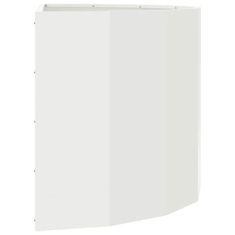 Jardinière demi-ronde moderne extérieure 90 x 45 x 50 cm design chic en acier blanc 02_0052951