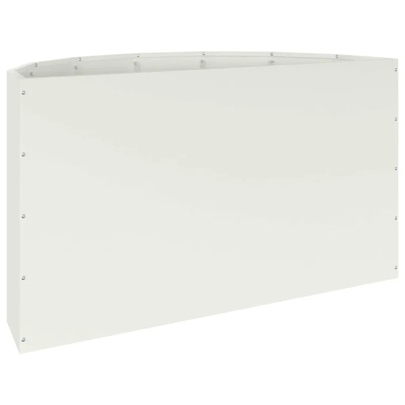 Jardinière demi-ronde moderne extérieure 90 x 45 x 50 cm design chic en acier blanc 02_0052951
