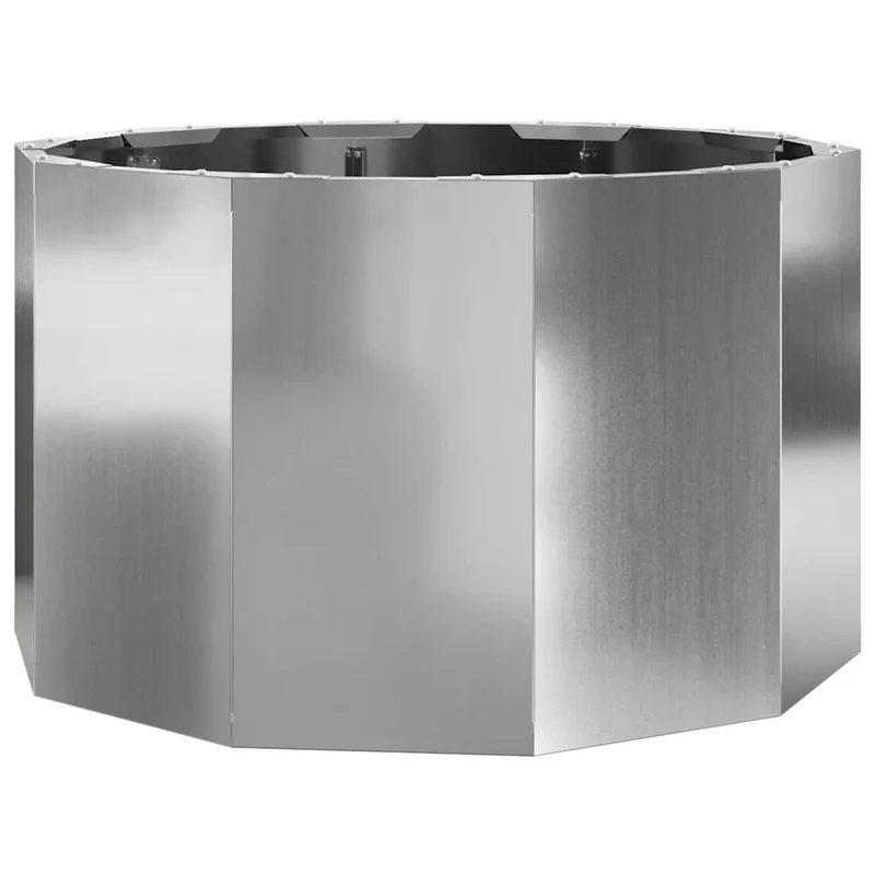 Jardinière ronde moderne extérieur 60 x 60 x 35 cm résistance intempéries touche élégante en acier galvanisé argent 02_0052983