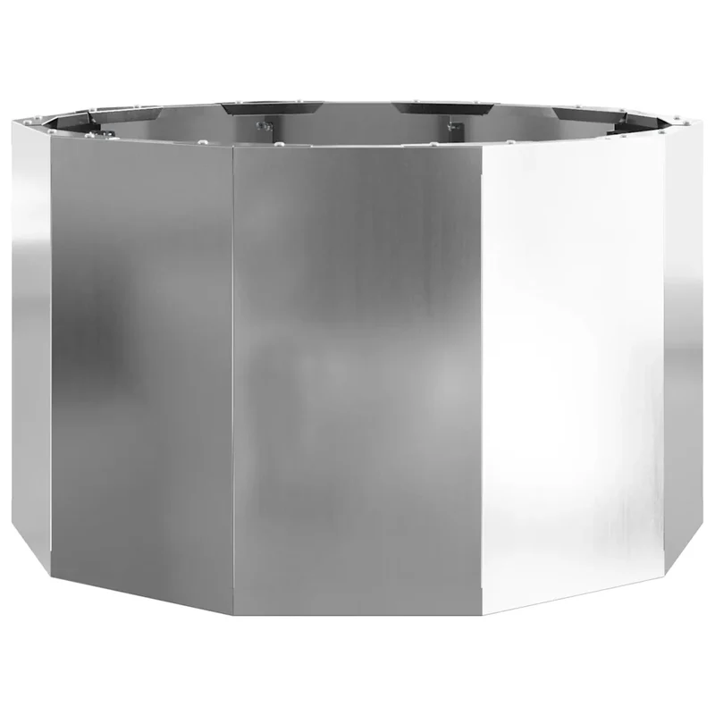 Jardinière ronde moderne extérieur 60 x 60 x 35 cm résistance intempéries touche élégante en acier galvanisé argent 02_0052983