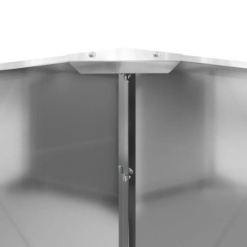 Jardinière ronde moderne extérieur 60 x 60 x 35 cm résistance intempéries touche élégante en acier galvanisé argent 02_0052983