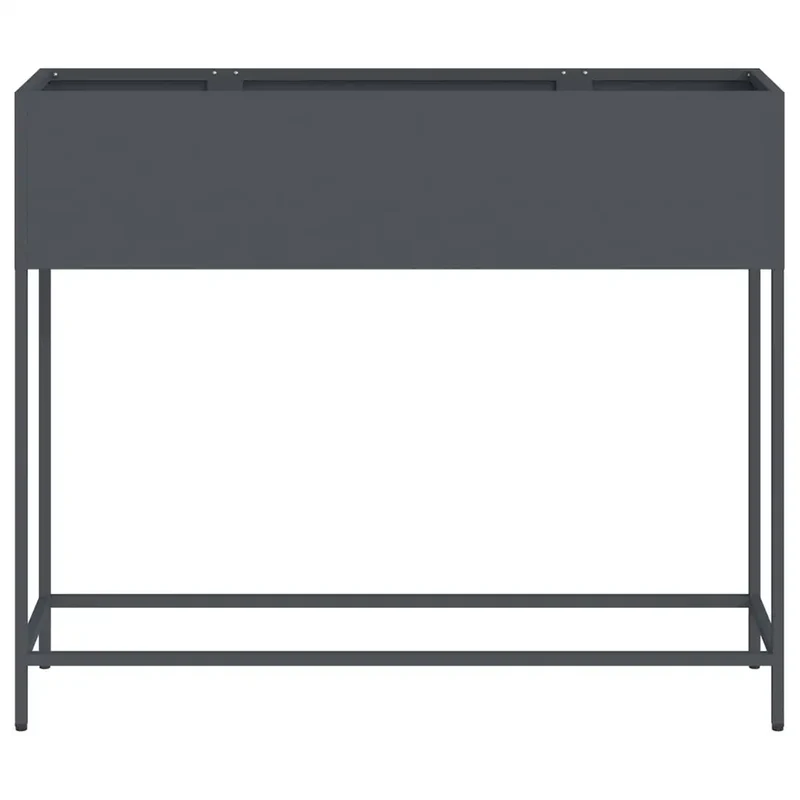 Bac de jardin surélevé rectangulaire moderne 100 x 26 x 82 cm facile à nettoyer en acier anthracite 02_0052090