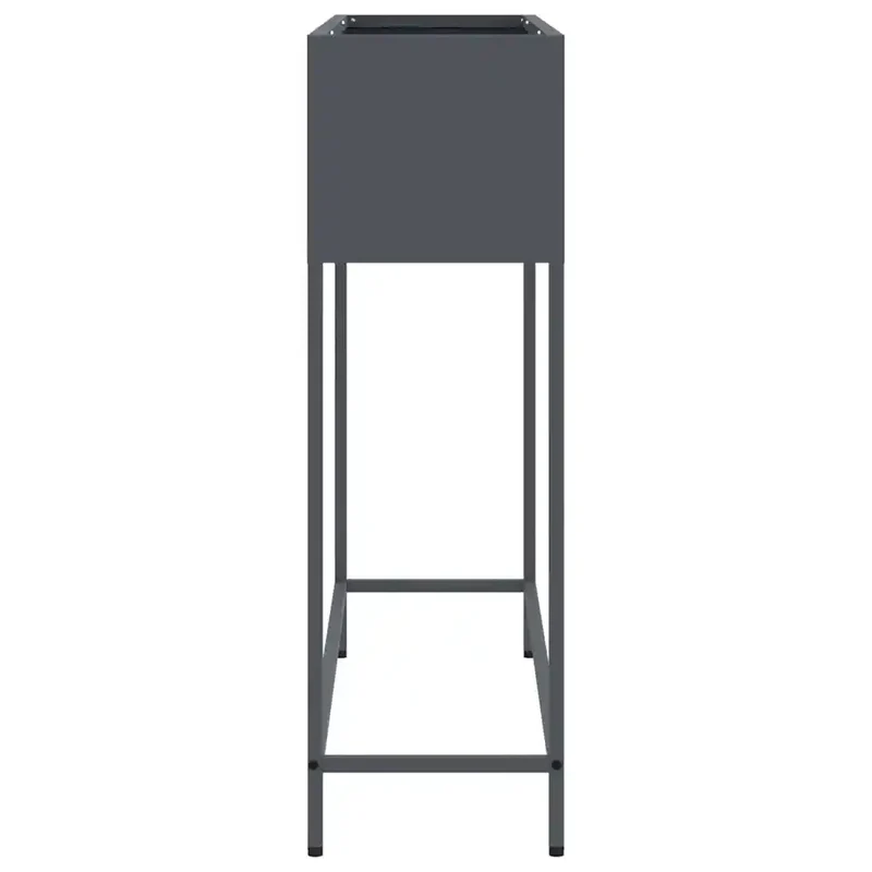 Bac de jardin surélevé rectangulaire moderne 100 x 26 x 82 cm facile à nettoyer en acier anthracite 02_0052090